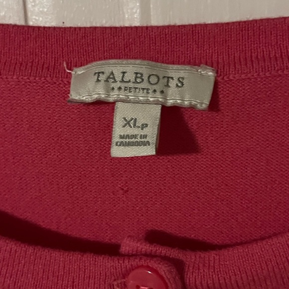 Women’s Talbots Pink Button‎ Up Cardigan Size Petite XL 3/4 sleeve - Picture 2 of 5